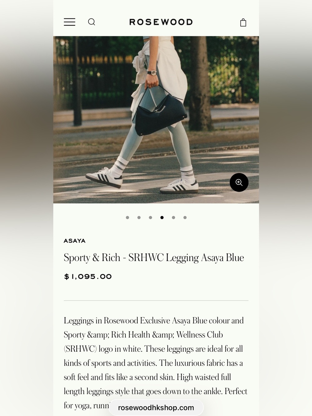 SPORTY & RICH | High Waisted Leggings | Rosewood Exclusive Asaya Blue | Size XS - Picture 2 of 10